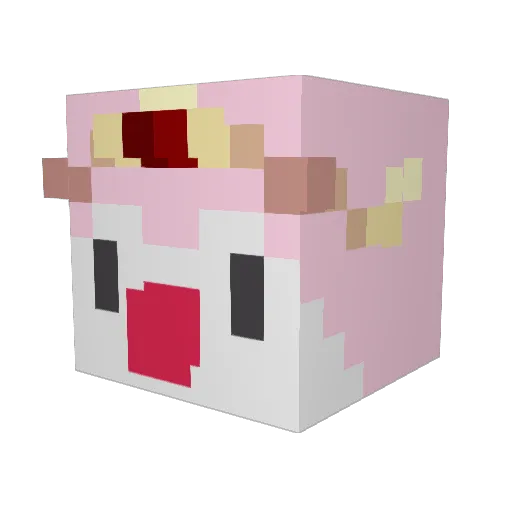 Cynthiyas Minecraft avatar head, 3D render