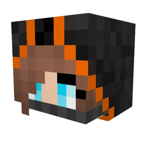 Cynti Minecraft avatar head, 3D render