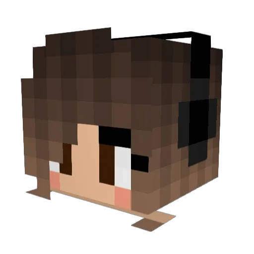 Cynzia Minecraft avatar head, 3D render
