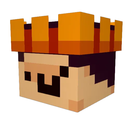 Cypekrown Minecraft avatar head, 3D render