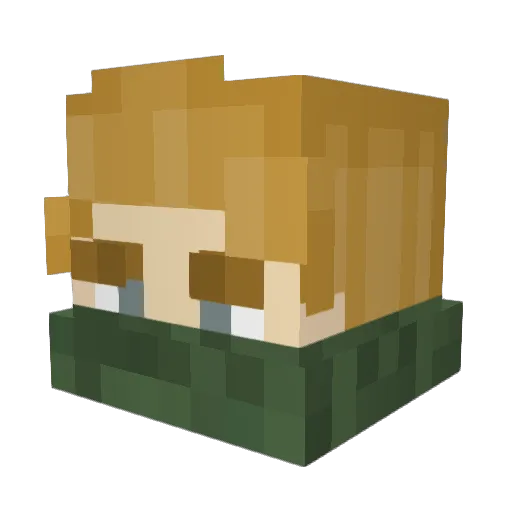 Cyperdrive Minecraft avatar head, 3D render