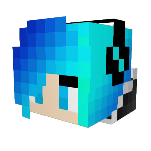 Cyph7r Minecraft avatar head, 3D render