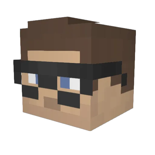 Cyprien Minecraft avatar head, 3D render