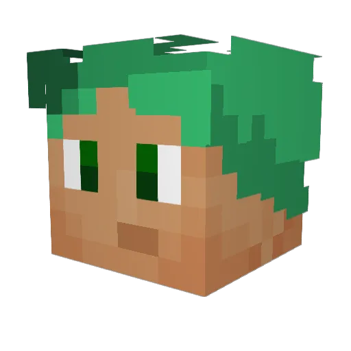 Cypselos Minecraft avatar head, 3D render
