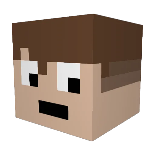Cyrazami Minecraft avatar head, 3D render