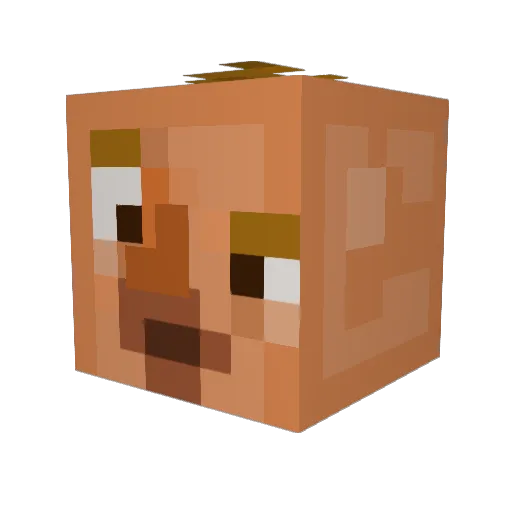 Cyret Minecraft avatar head, 3D render