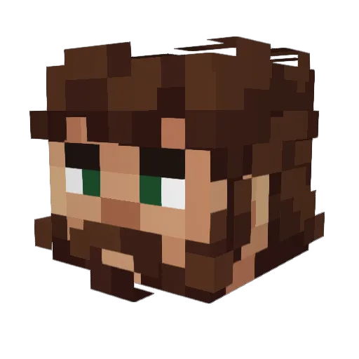 Cyrtex Minecraft avatar head, 3D render