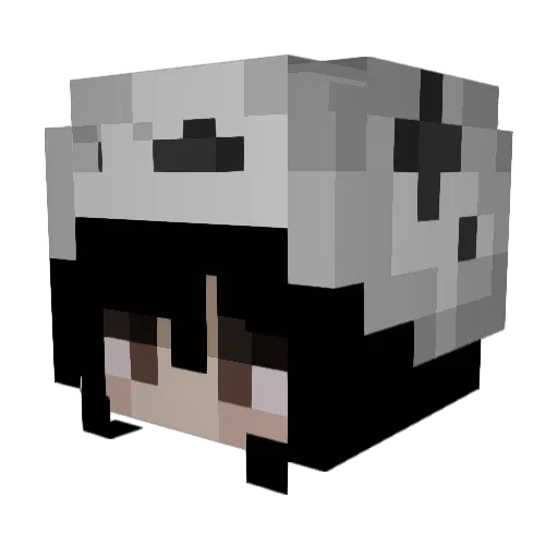 Cystalmeth Minecraft avatar head, 3D render