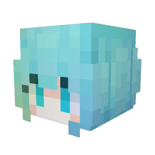 Cyune Minecraft avatar head, 3D render