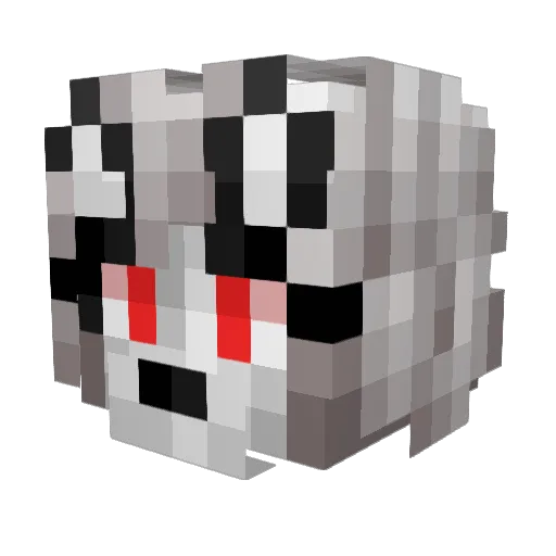 Cyutine Minecraft avatar head, 3D render