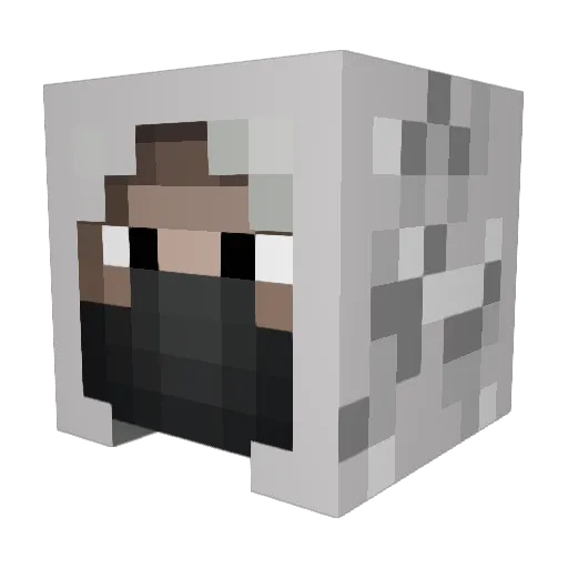Cyybul Minecraft avatar head, 3D render