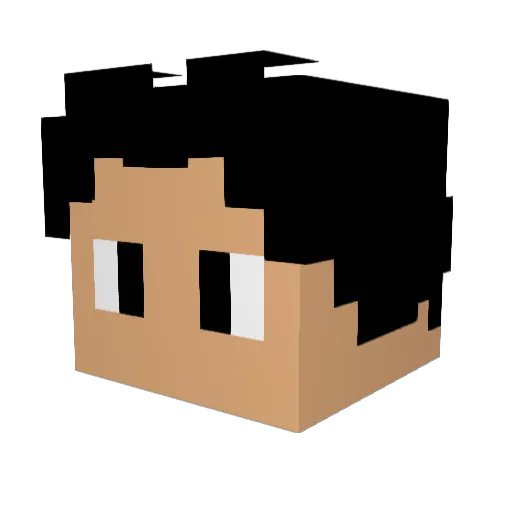 Czaka Minecraft avatar head, 3D render