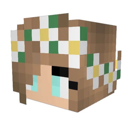 Czarnulla Minecraft avatar head, 3D render