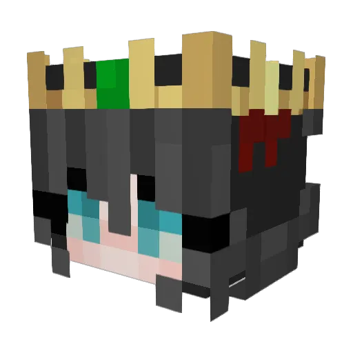 Czarnullaa Minecraft avatar head, 3D render