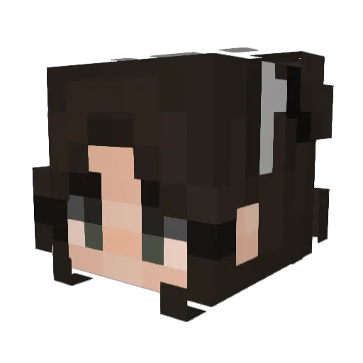 Czarnullka Minecraft avatar head, 3D render