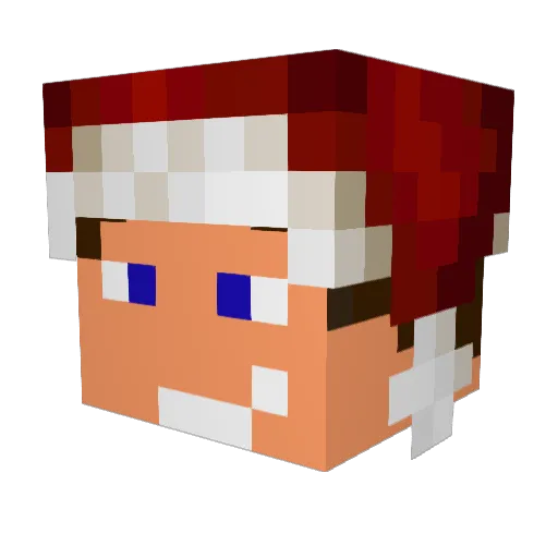 CzechBobik Minecraft avatar head, 3D render
