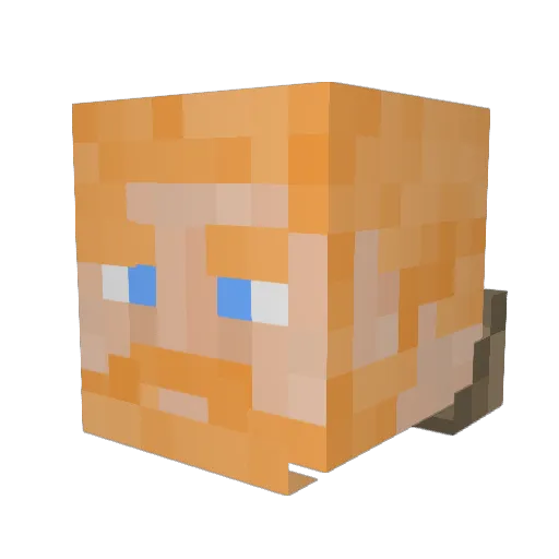 Czekolaneusz Minecraft avatar head, 3D render