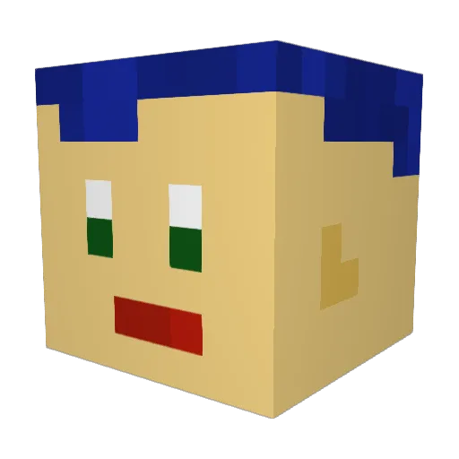 Czlevi Minecraft avatar head, 3D render