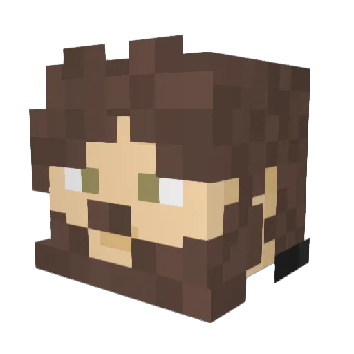 D0CE Minecraft avatar head, 3D render