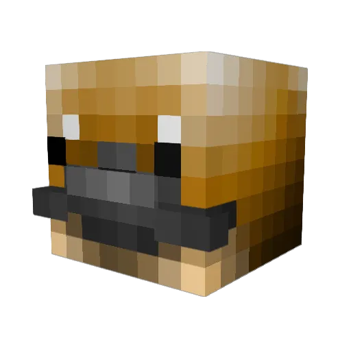 D0GAN Minecraft avatar head, 3D render