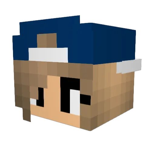 D0M1Ik Minecraft avatar head, 3D render