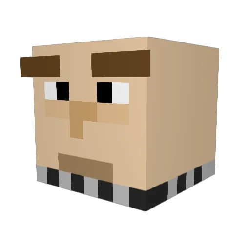 D0RM Minecraft avatar head, 3D render