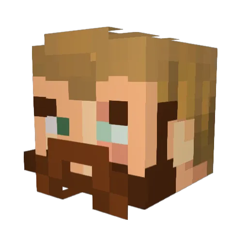 D0uw3 Minecraft avatar head, 3D render