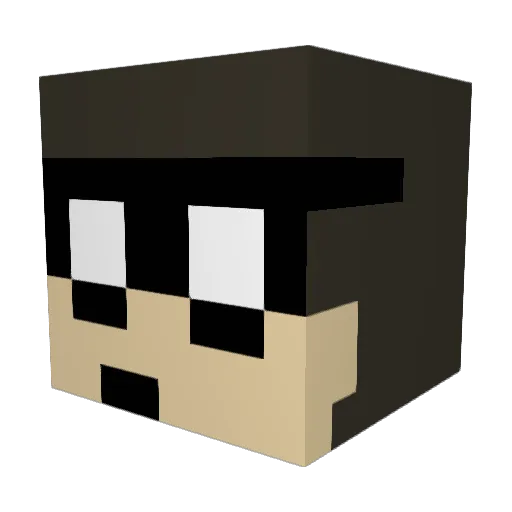 D124 Minecraft avatar head, 3D render