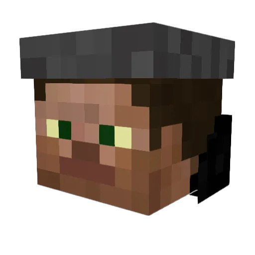 D1N2 Minecraft avatar head, 3D render
