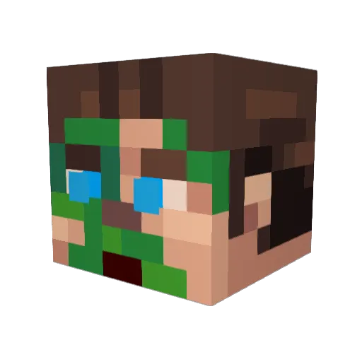 D28360 Minecraft avatar head, 3D render