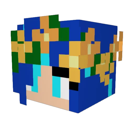 D2ACxHICCUP Minecraft avatar head, 3D render