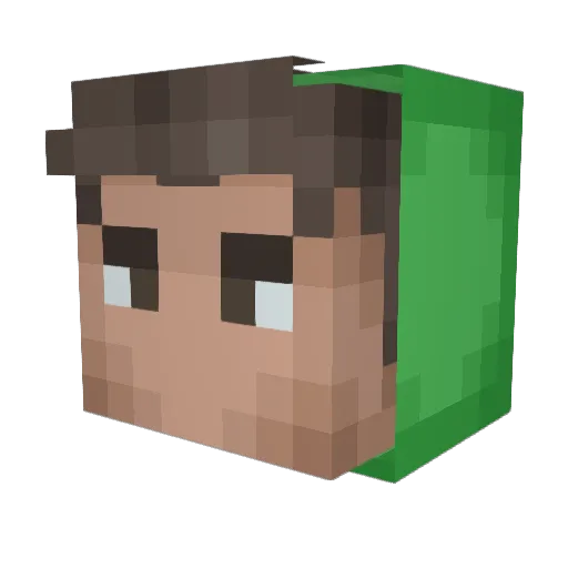 D33D5 Minecraft avatar head, 3D render
