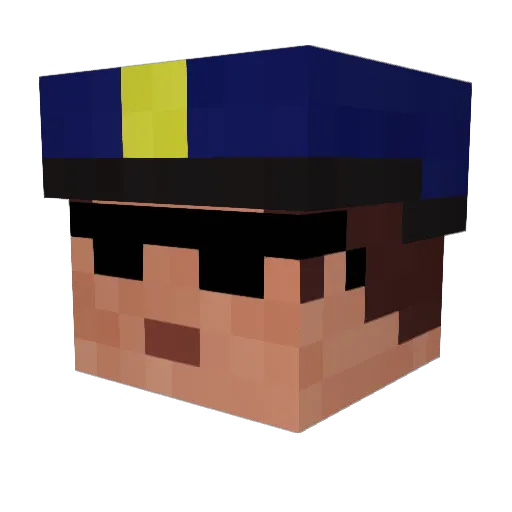 D33RP Minecraft avatar head, 3D render