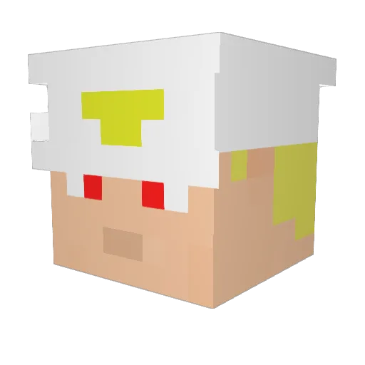 D3Crux Minecraft avatar head, 3D render