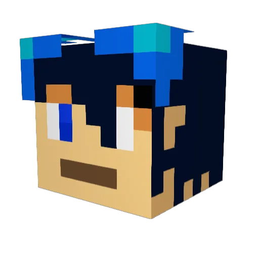 D3FiN3M3 Minecraft avatar head, 3D render