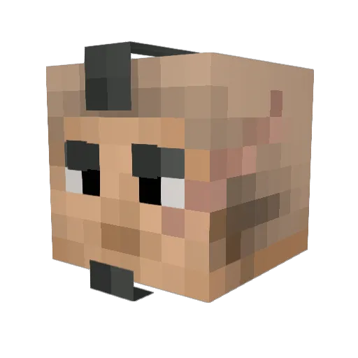 D3RKONIC Minecraft avatar head, 3D render