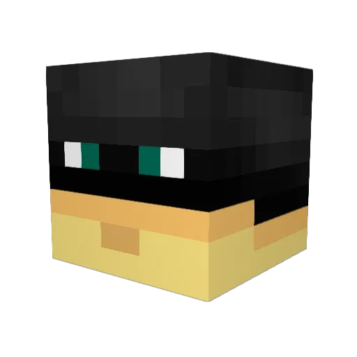 D3TRY Minecraft avatar head, 3D render