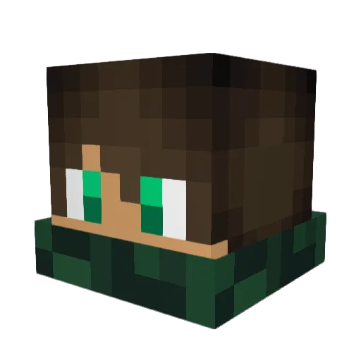 D3anTheB3an Minecraft avatar head, 3D render