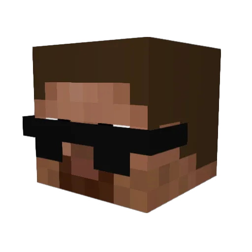 D3epCry Minecraft avatar head, 3D render