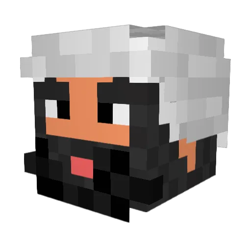 D3fter Minecraft avatar head, 3D render