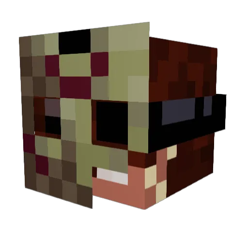 D3lta_28 Minecraft avatar head, 3D render