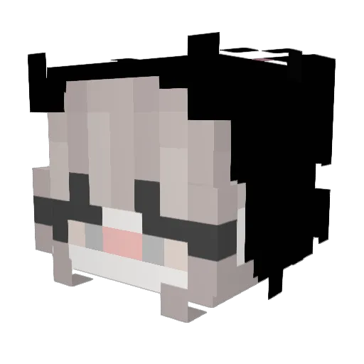 D3m0nxL1_ Minecraft avatar head, 3D render