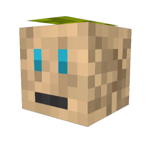 D3rMuffy Minecraft avatar head, 3D render