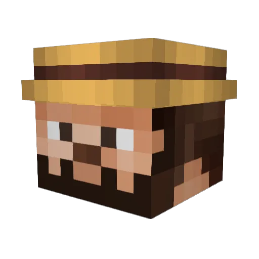 D3rRing Minecraft avatar head, 3D render