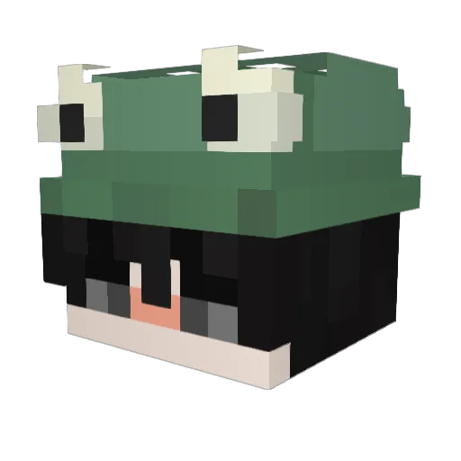 D3recK Minecraft avatar head, 3D render