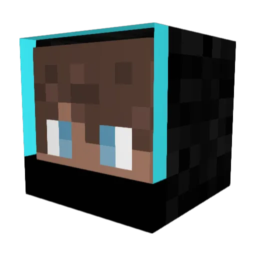 D3villised Minecraft avatar head, 3D render