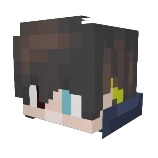 D44RKY1N Minecraft avatar head, 3D render