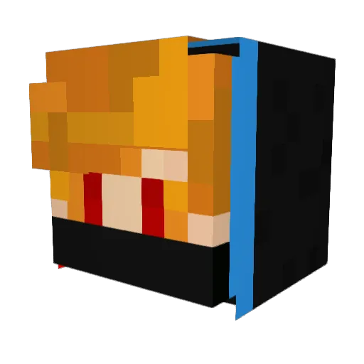 D4RK_RANGA Minecraft avatar head, 3D render