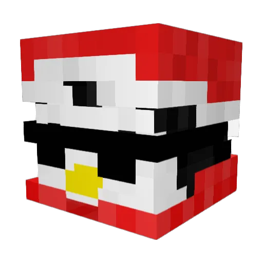 D4U Minecraft avatar head, 3D render