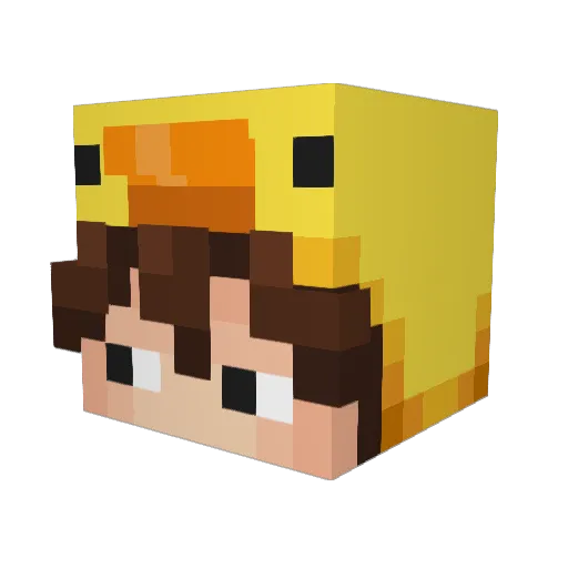 D4VIII Minecraft avatar head, 3D render